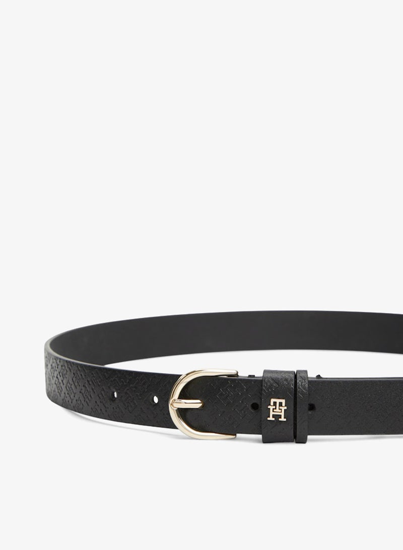 TOMMY HILFIGER Essential TH Monogram Plaque Leather Belt - Image 2